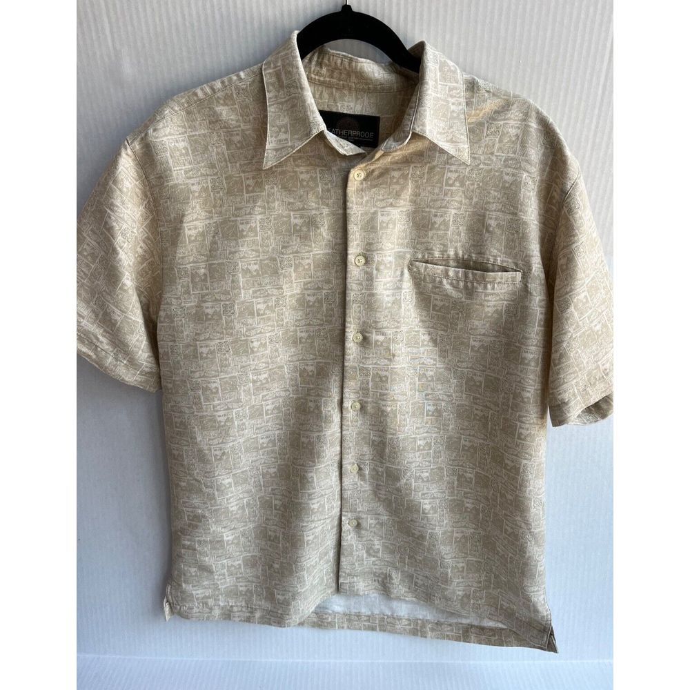 Weatherproof garment Men's button white Beige medium‎ rayon/polyester
